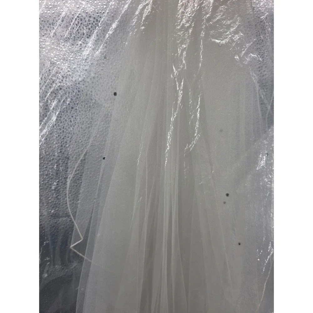 NWT Cathedral Wedding Veil Crystal Rhinestone‎ Ivory